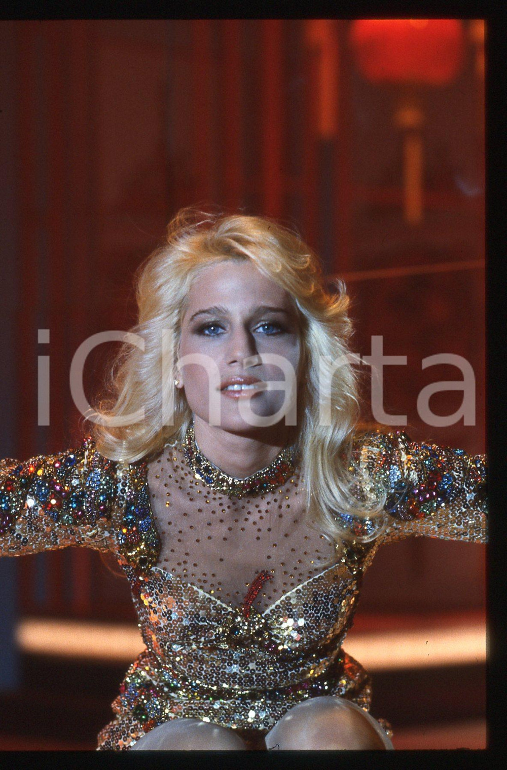 35mm vintage slide* 1983 RAI 1 FANTASTICO Heather PARISI canta BILLIE JEAN (2)
