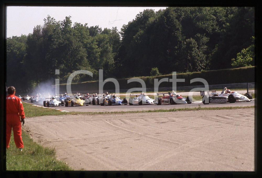 35mm vintage slide* 1984 FORMULA 3 GP MONZA Incidente alla variante ASCARI