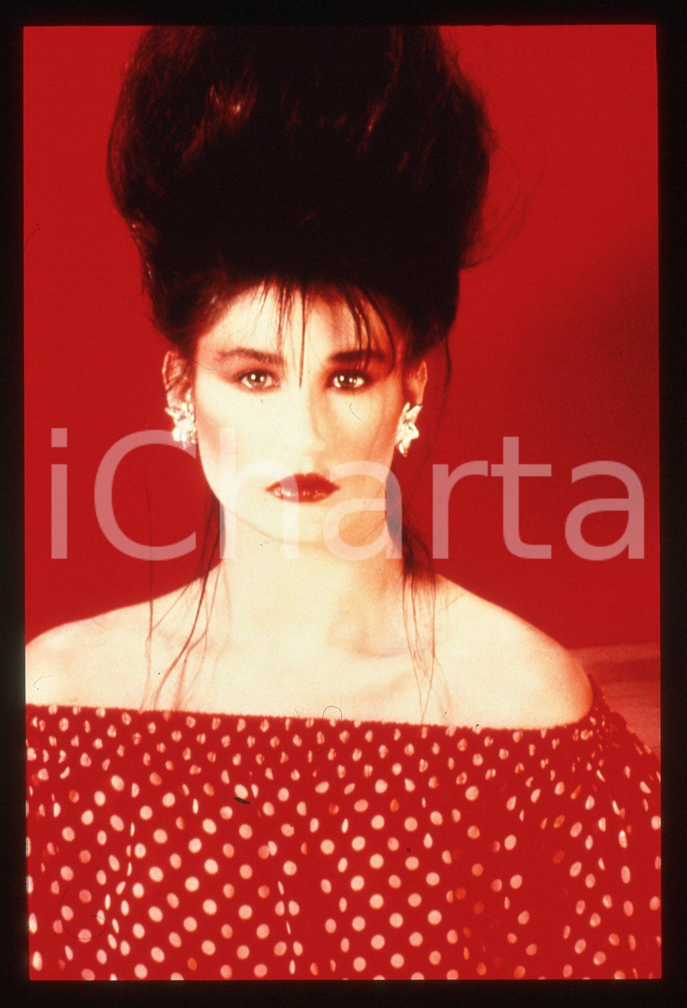 Fotografia d epoca originale 35mm vintage slide 1990 ca CINEMA Demi MOORE ritratto della attrice 1