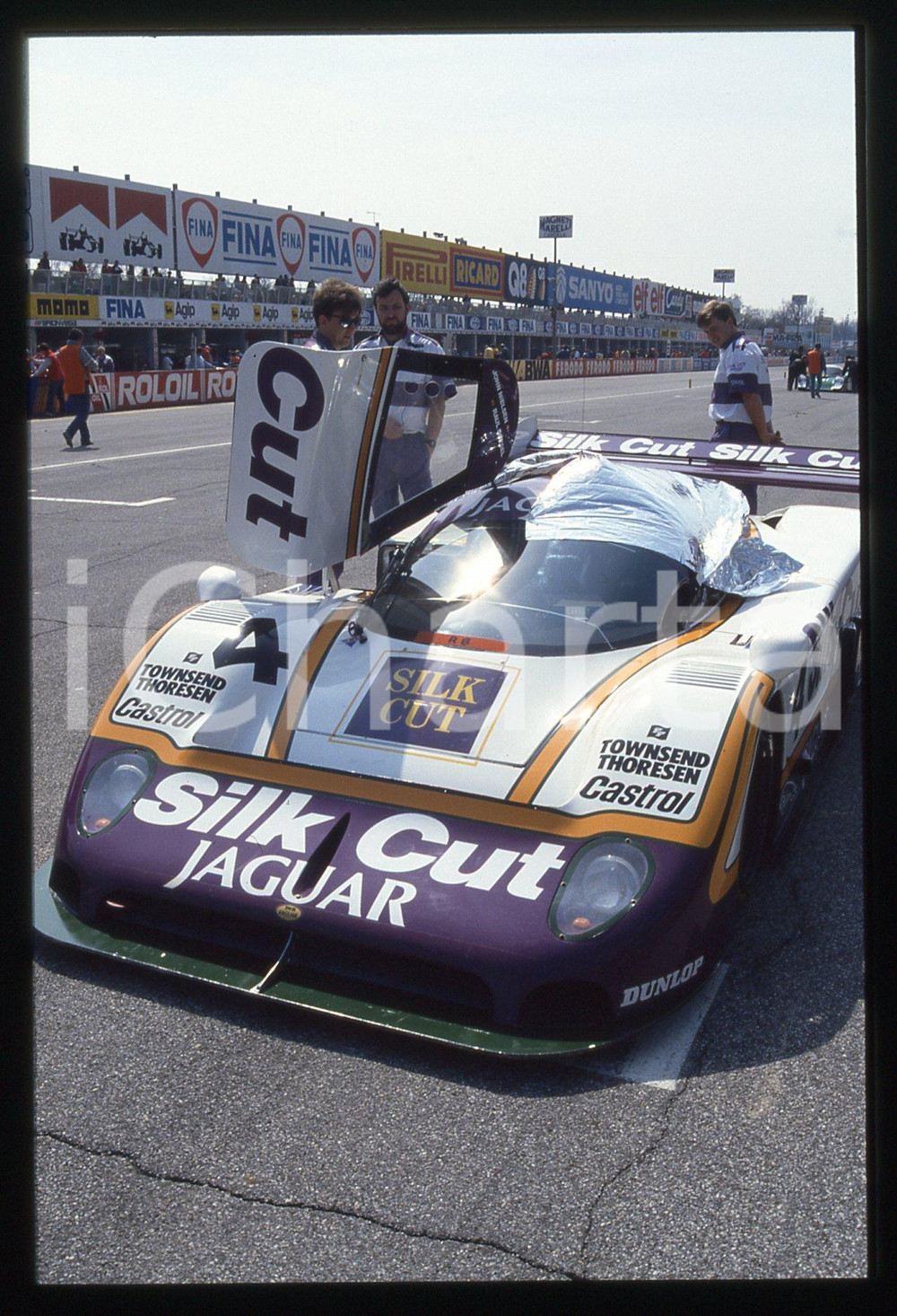 Fotografia d'epoca originale 35mm vintage slide* 1987 1000 KM MONZA JAGUAR XJR-8 #TWR-J12C-287 in pista (2) 1