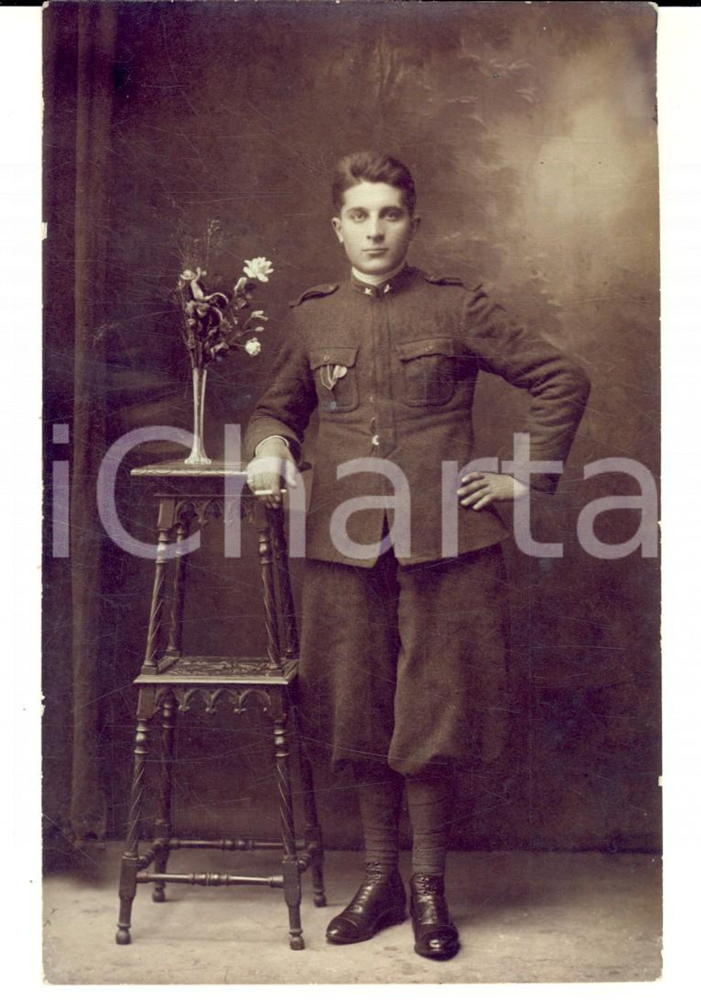 1925 DOMODOSSOLA Ritratto di un giovane ufficiale - Foto cartolina A. FERRARI
