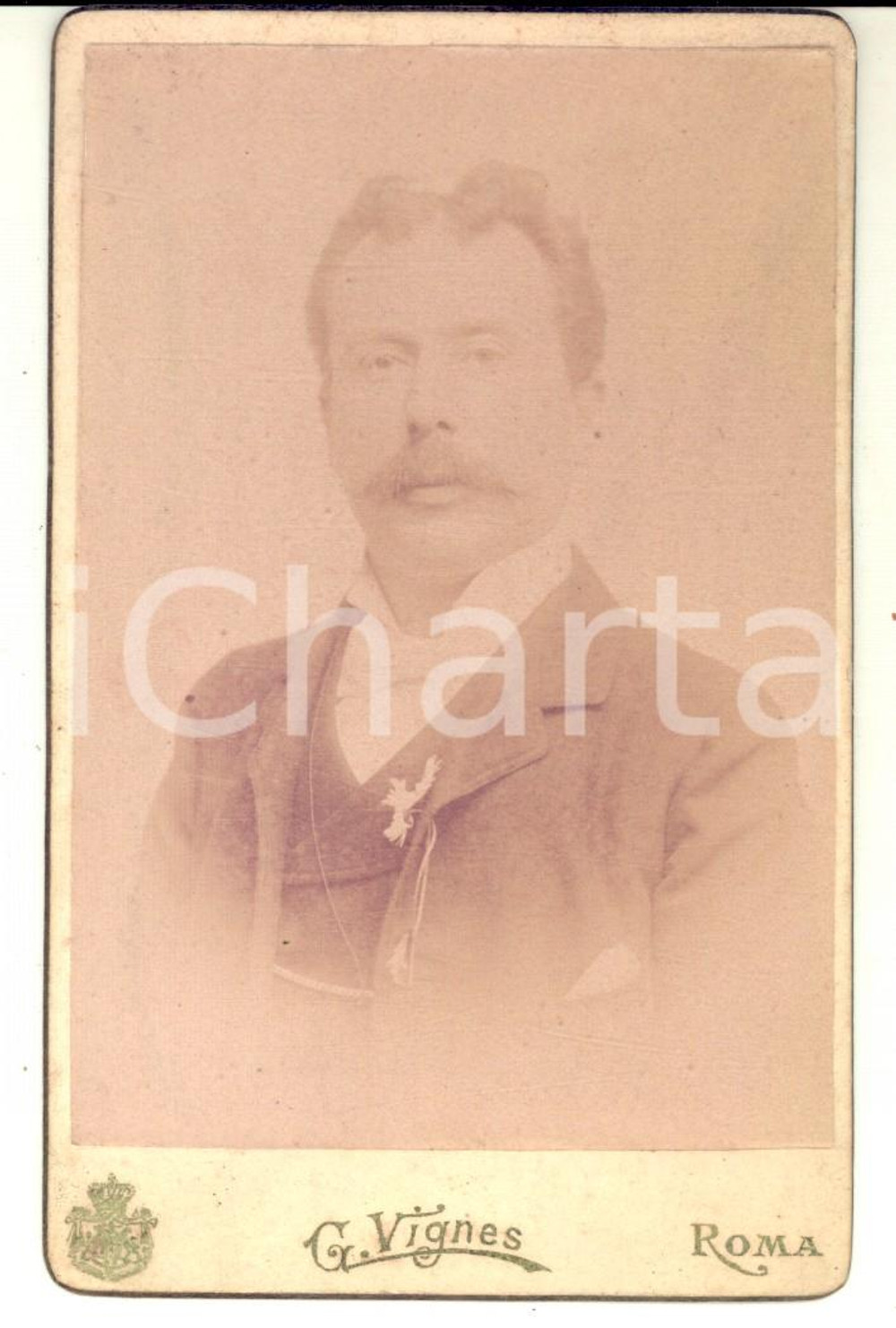 1890 ca ROMA Famiglia ZUNBERG - Ritratto maschile - Foto Giuseppe VIGNES 9x13 cm