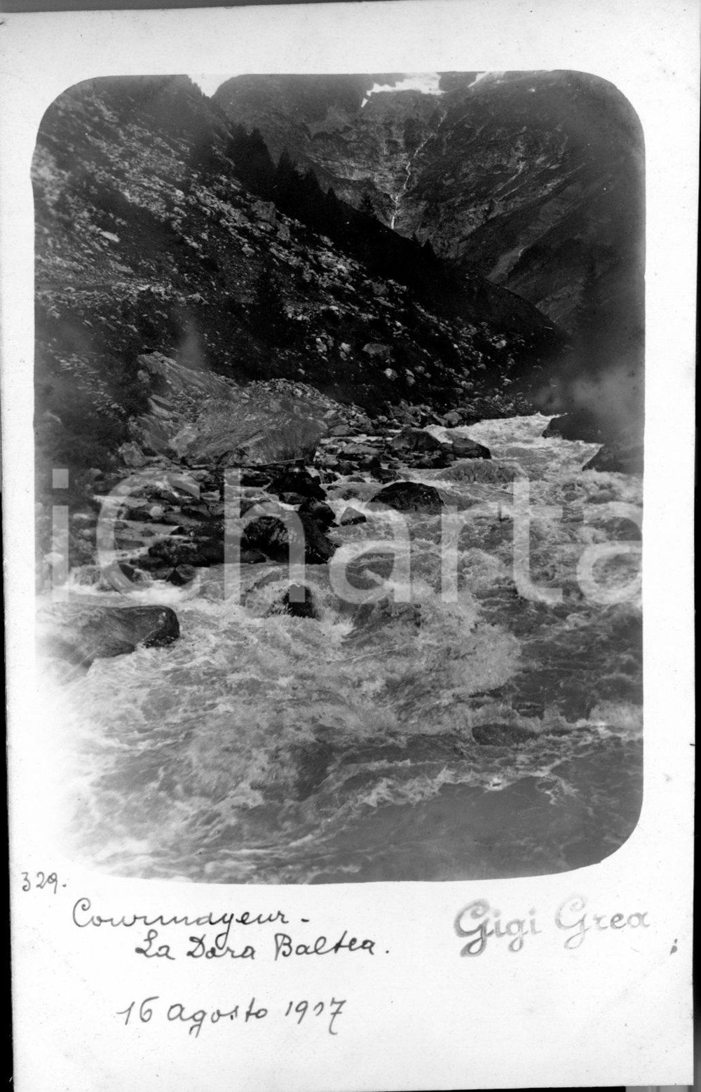 1907 COURMAYEUR La Dora Baltea *Fotocartolina