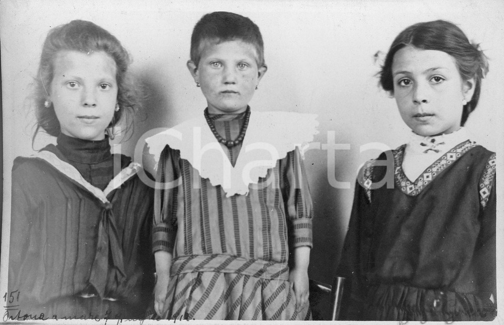 1912 ORTONA Ritratto delle studentesse Maria e Assunta *FOTOCARTOLINA
