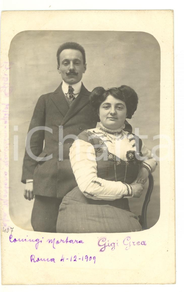 1909 ROMA Ritratto coniugi MORTARA *Fotocartolina