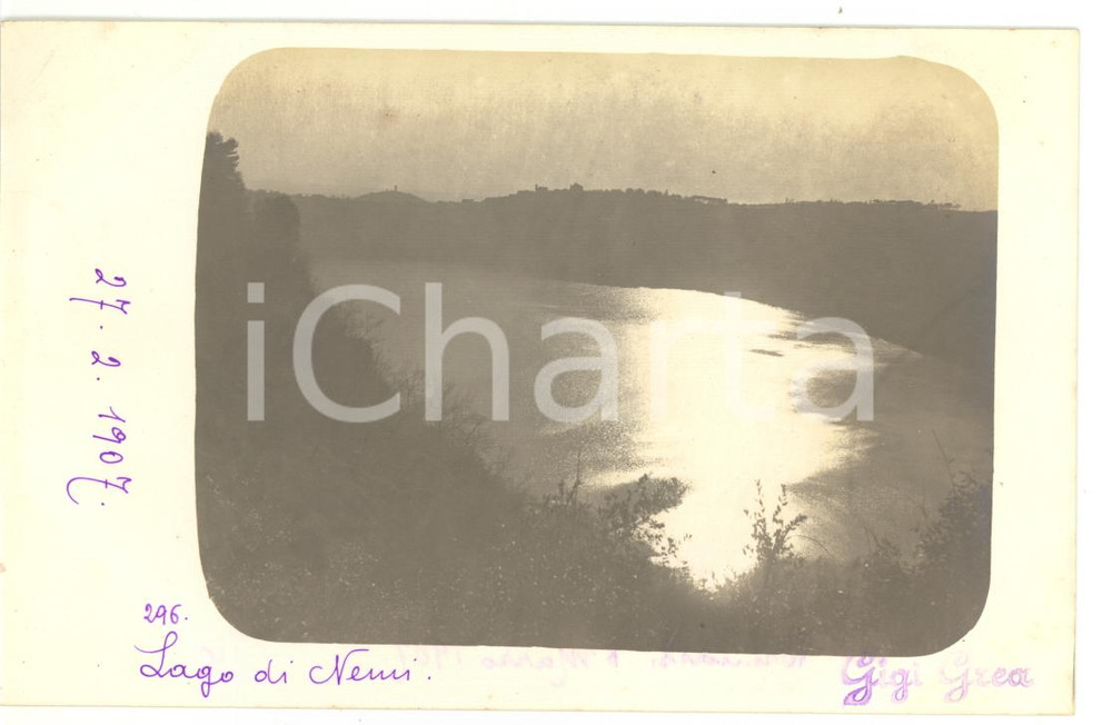1907 LAGO DI NEMI Veduta panoramica *Fotocartolina