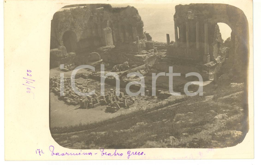 1906 TAORMINA Scorcio panoramico del Teatro Greco *Fotocartolina
