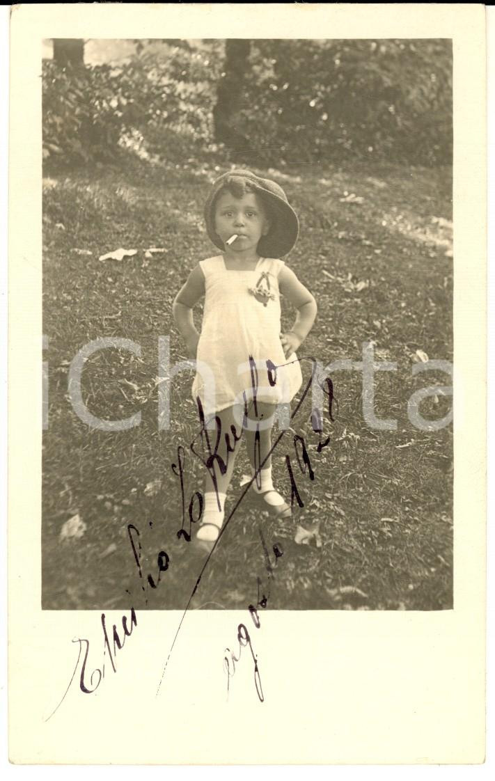 1928 MILANO Emilio LO RUSSO fuma sigaretta per gioco - Foto cartolina VINTAGE