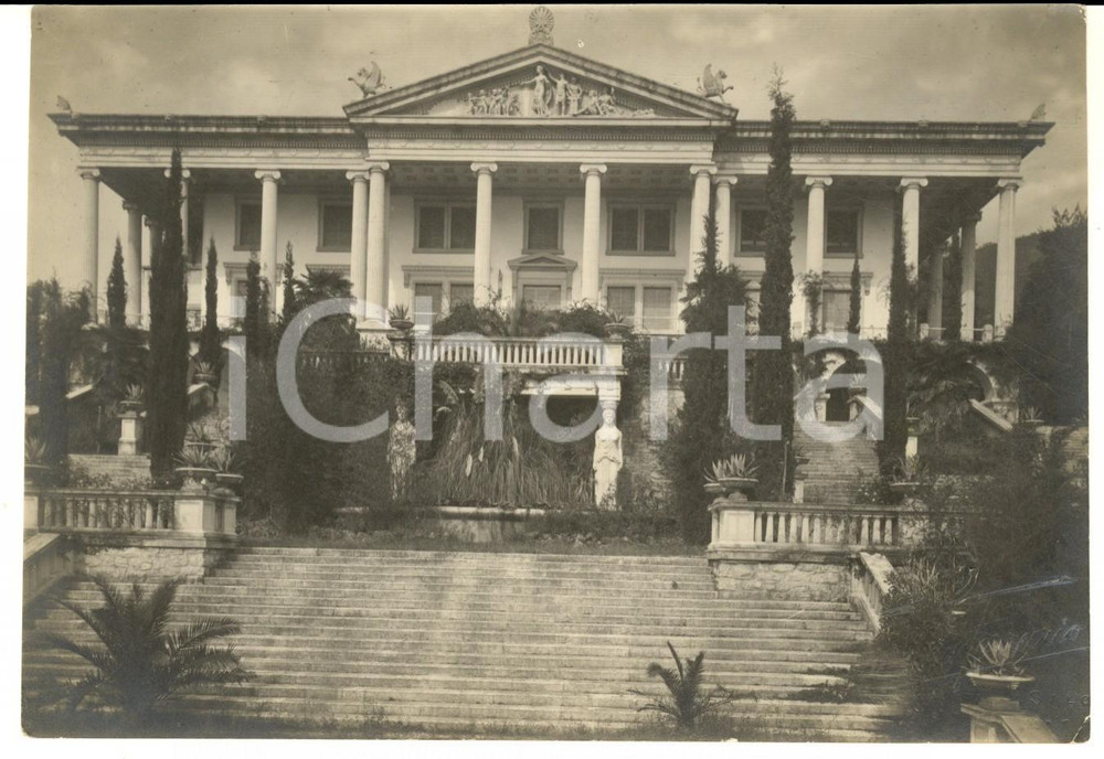 Fotografia d epoca originale 1916 WW1 GARDONE RIVIERA Veduta di VILLA ALBA Foto FERRARIO 17x12 cm 1