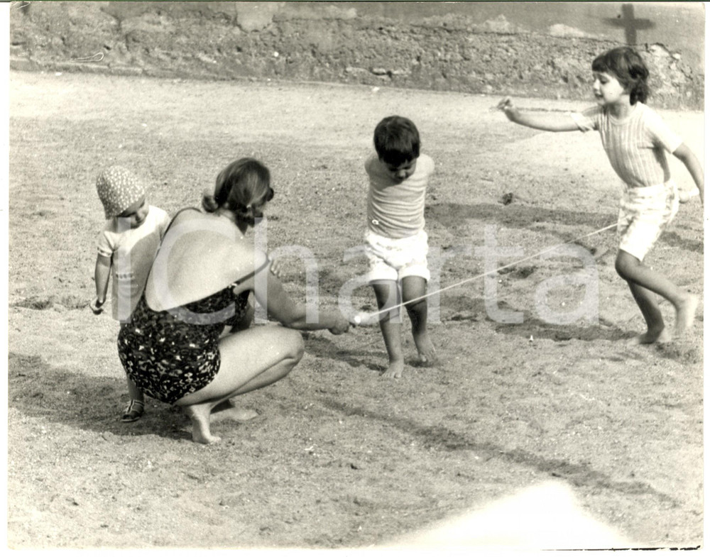 1972 COSTUME ITALIA I tre figli di Adriano CELENTANO bambini - Foto 30x21 cm