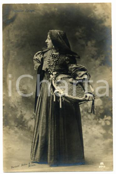1910 ca OPERETTA Egloge SERVOLINI indossa costume da contadina *Cartolina FP NV