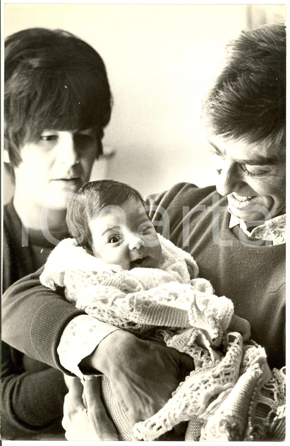 1970 ca COSTUME Tony DEL MONACO con moglie e figlio neonato (1) Foto 20x30 cm