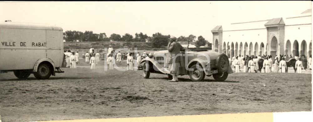 Fotografia d epoca originale 1953 RABAT Maroc – Attentat au Sultan – La voiture du criminel Photo 21x8 cm 1