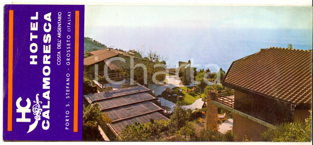 Materiale pubblicitario d’epoca 1970 ca PORTO S. STEFANO / ARGENTARIO Hotel CALAMORESCA  Vintage brochure 1