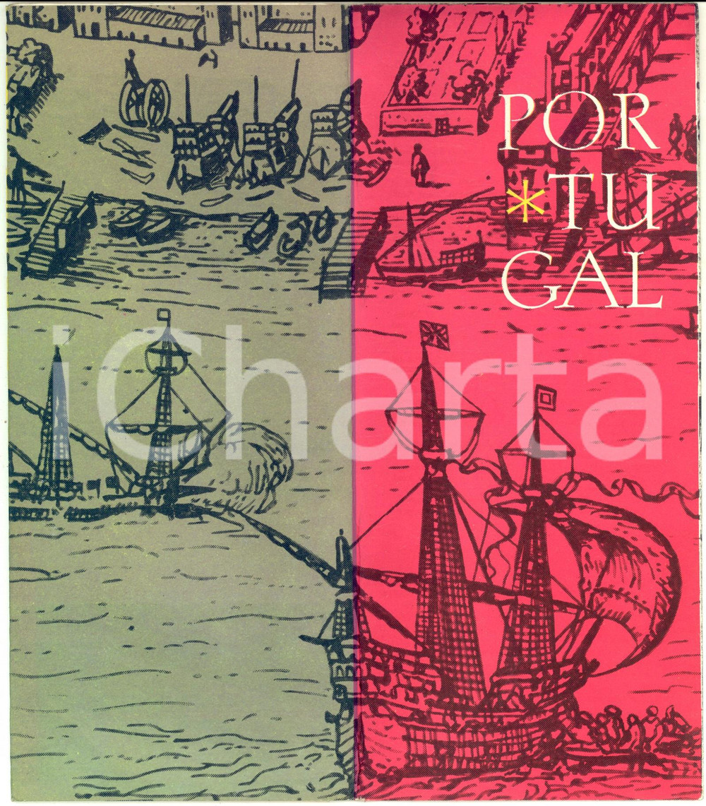 Materiale pubblicitario d’epoca 1955 ca PORTUGAL Artistic towns  VINTAGE Brochure ILLUSTRATED  English 1