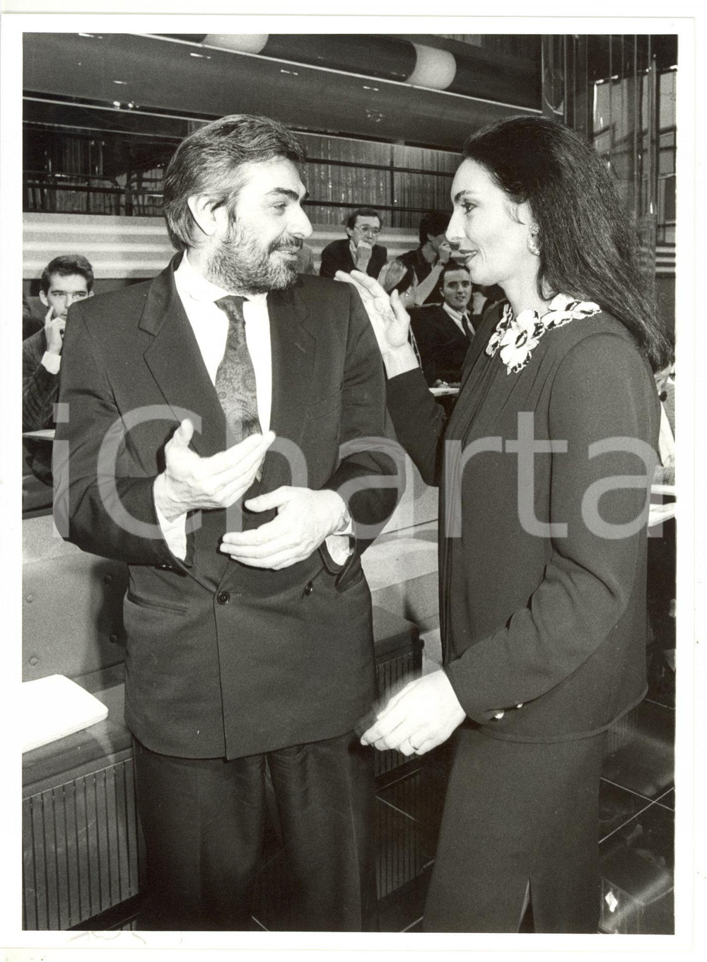 1990 ca RAI UNO - GIOCAQUIZ DIXAN Ritratto di Giovanni GORIA - Foto 18x24 cm