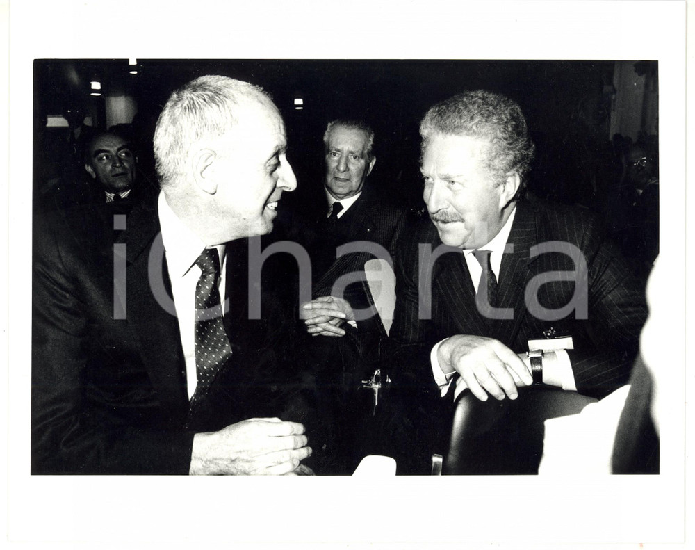 1985 ca MILANO - MONTEDISON Giorgio PORTA con Mario SCHIMBERNI - Foto 25x20