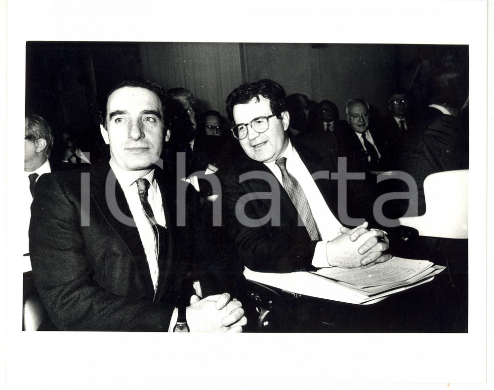 1990 ca PSI Paolo PILLITTERI con Romano PRODI *Fotografia 25x20 cm