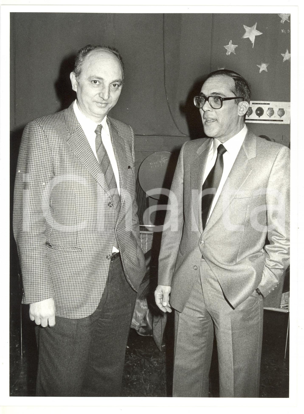 1986 MILANO Astronauta Giulio POLETTI con Luciano GUERRIERO presidente ASI