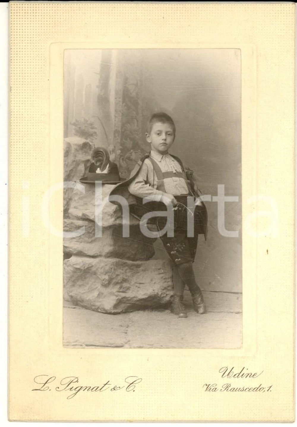 1910 ca UDINE Ritratto di bambino di costume tradizionale *Foto L. PIGNAT RARA