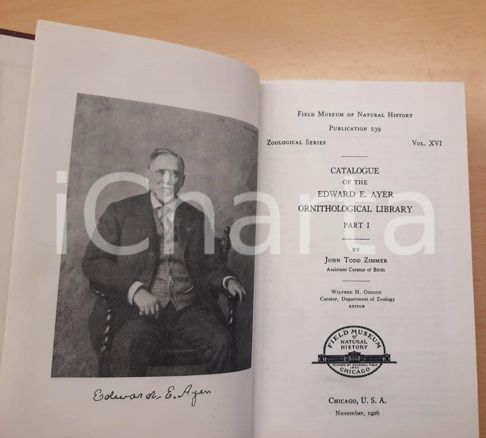 John Todd ZIMMER Catalogue Edward E. AYER Ornithological library *REPRINT vol. 1