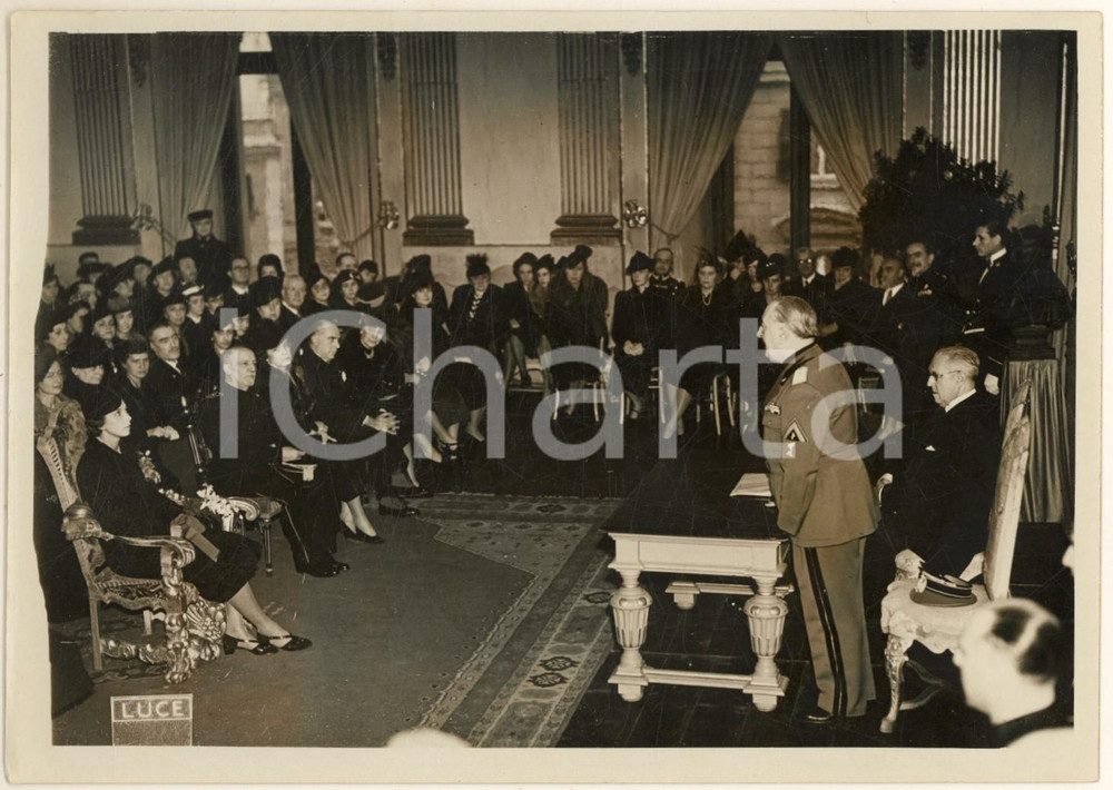 Fotografia d epoca originale 1939 ROMA Luigi FEDERZONI inaugura associazione Amici del BELGIO Fotografia 1