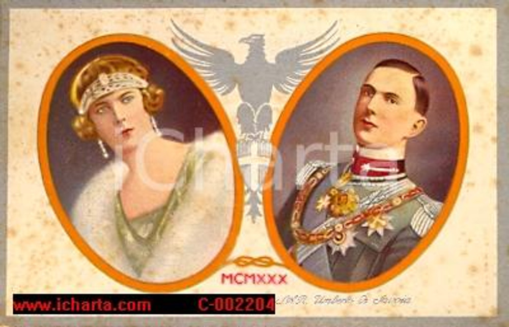 Cartolina originale da collezione 1930 RITRATTI SAVOIA Principi Maria JosÃ© Umberto II - Cartolina NV 1