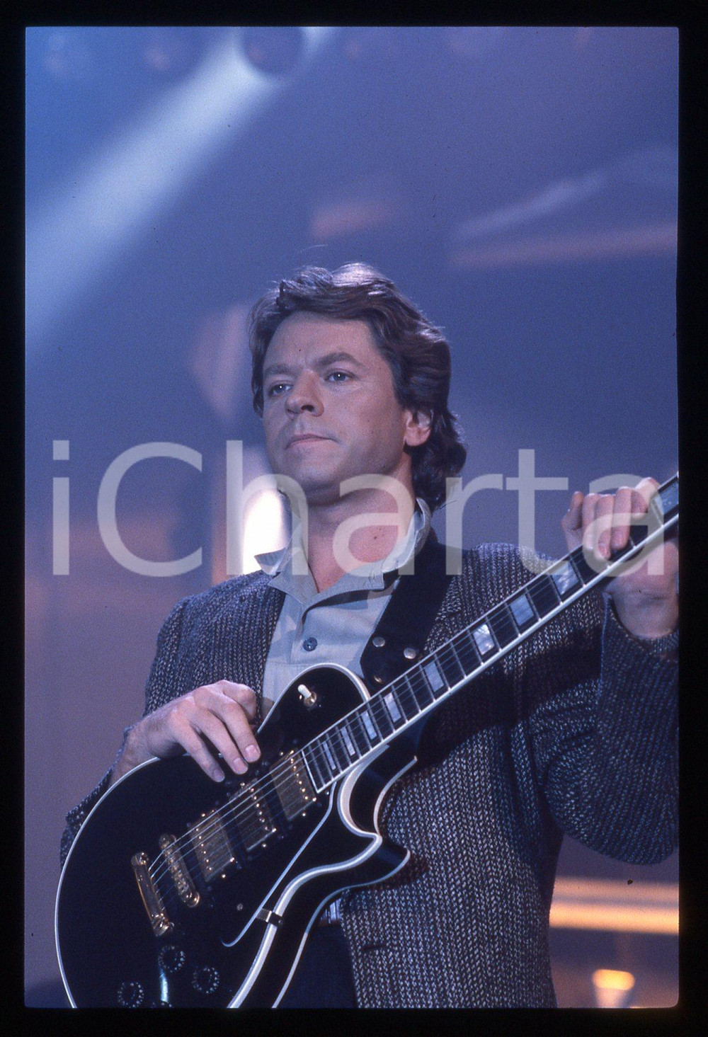 35mm vintage slide* 1982 RAI 1 DISCORING Robert PALMER Ritratto del cantante 1