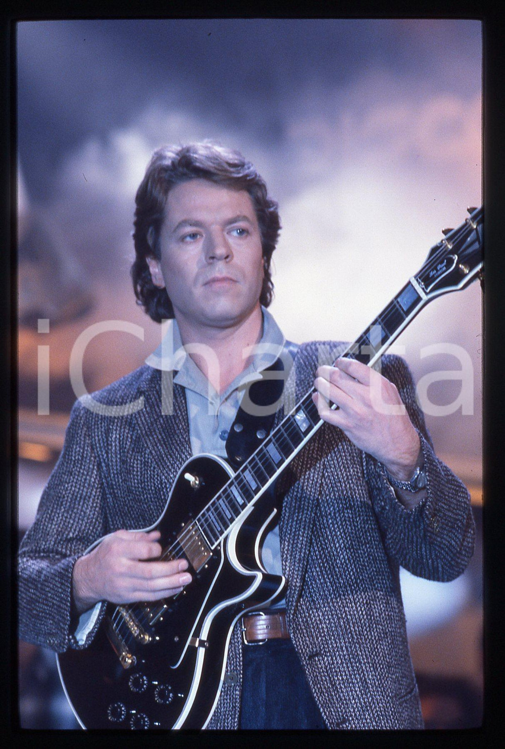 35mm vintage slide* 1982 RAI 1 DISCORING Robert PALMER Ritratto del cantante 6