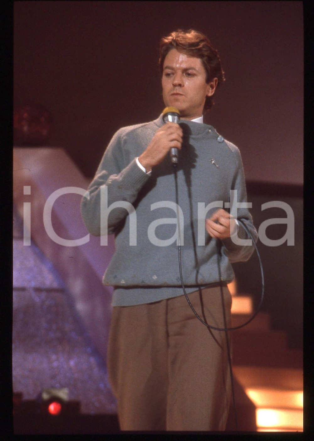 35mm vintage slide* 1981 SANREMO Robert PALMER al Teatro Ariston Ritratto (1)