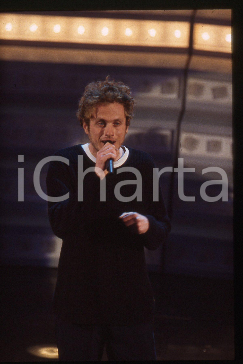 35mm vintage slide* 1997 FESTIVAL DI SANREMO Niccolò FABI al Teatro Ariston
