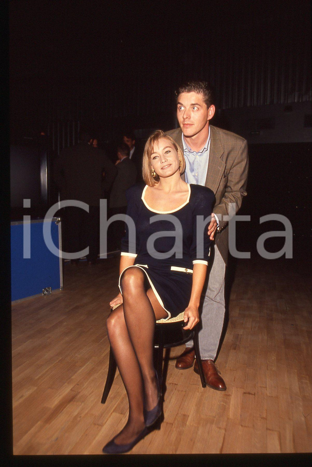 35mm vintage slide* 1991 MILANO RAI Paolo DINI Francesca CALLIGARO Ritratto (3)