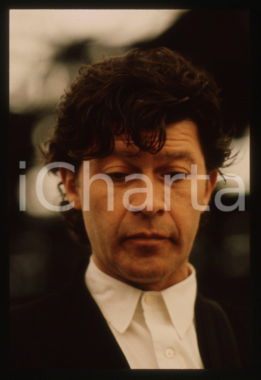 35mm vintage slide* 1988 SANREMO Robbie ROBERTSON sul palco del Palarock (16)