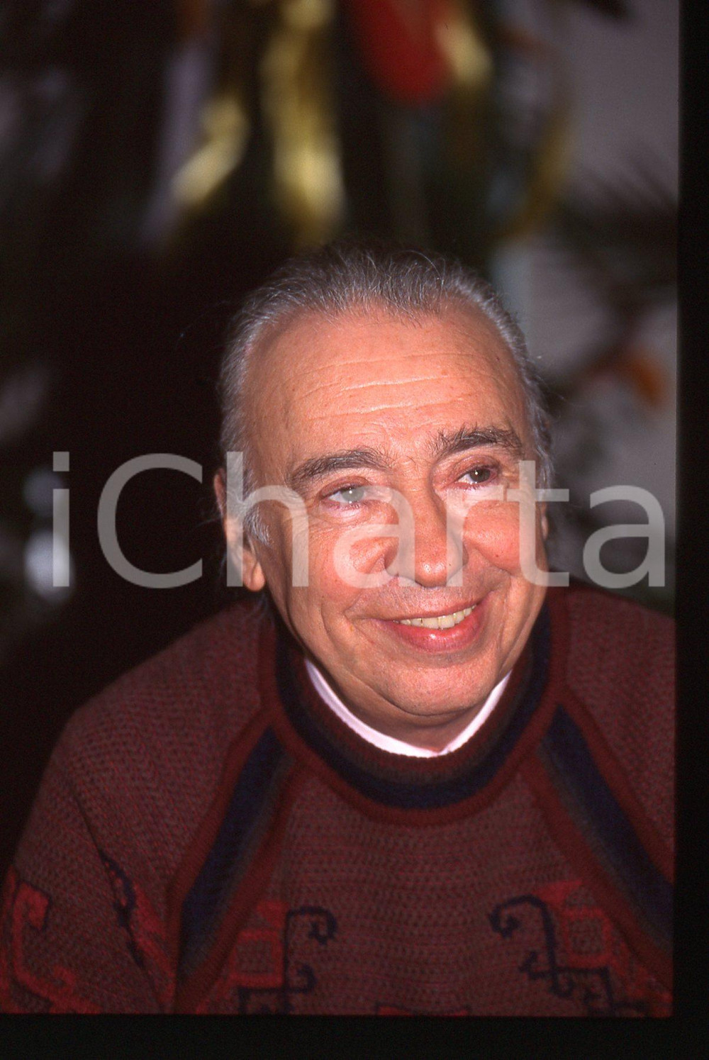 Fotografia d epoca originale 35mm vintage slide 1996 SANREMO Umberto BINDI Ritratto del cantante 2 1