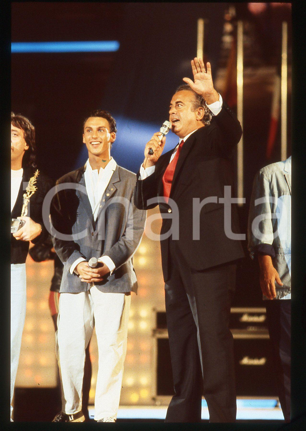 35mm vintage slide* 1988 FESTIVALBAR Vittorio e Andrea SALVETTI sul palco (6)