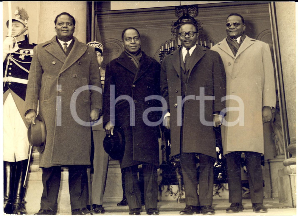 1961 PARIS Maurice YAMEOGO Félix HUOPHOUET-BOIGNY Hubert MAGA Hamani DIORI Photo