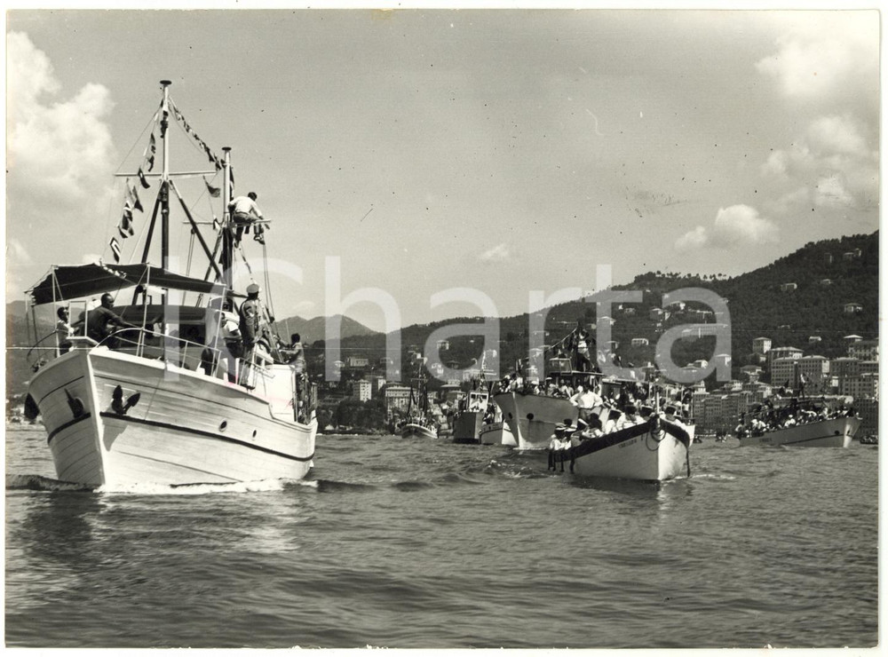 1954 CAMOGLI Processione MADONNA DI STELLA MARIS - Barche verso PUNTA CHIAPPA