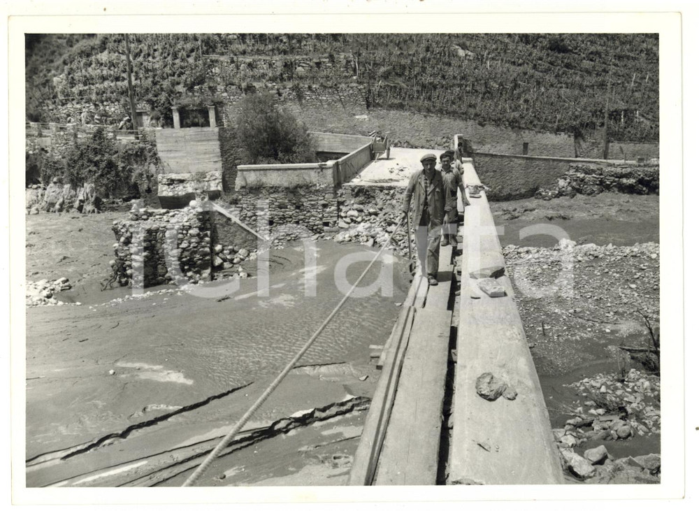1957 ALLUVIONE CHIOMONTE (TO) Ponte della centrale elettrica crollato *Foto 