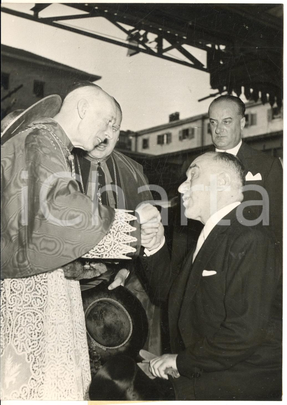 1953 TORINO Giovanni BOVETTI accoglie card. SCHUSTER per Congresso Eucaristico