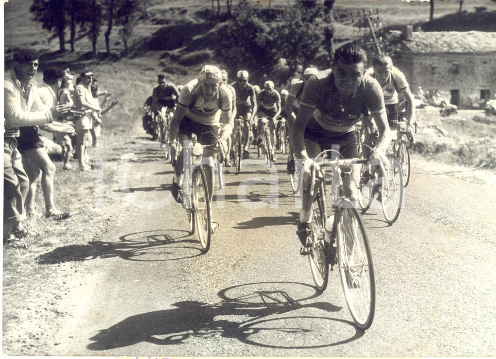 1954 TOUR DE FRANCE MILLAU-LE PUY-EN-VELAY Peloton emmené par Jean DOTTO Photo