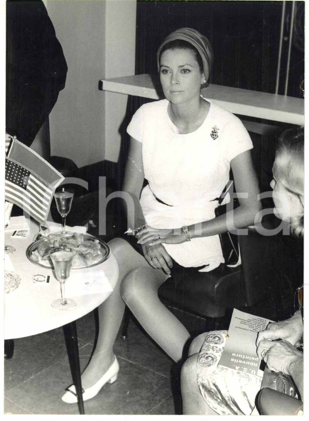 1966 MONTECARLO Principessa Grace KELLY a un aperitivo *Foto 13x18 cm