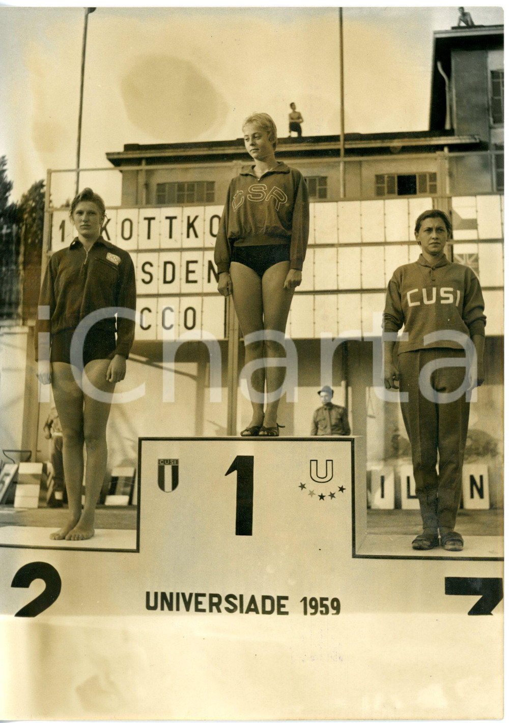 1959 TORINO Universiadi NUOTO - Vera KOT'ÁTKOVÁ Christine GOSDEN Nicoletta SACCO