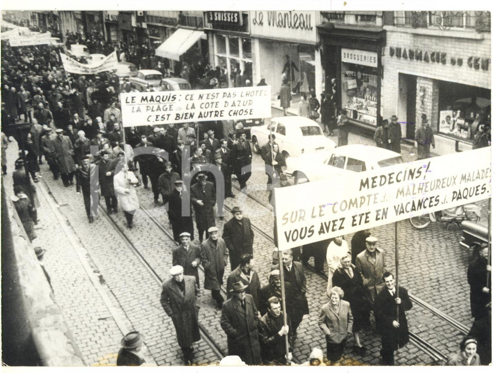 1964 BRUXELLES Protesta dei medici per le strade della città *Foto 18x13 cm