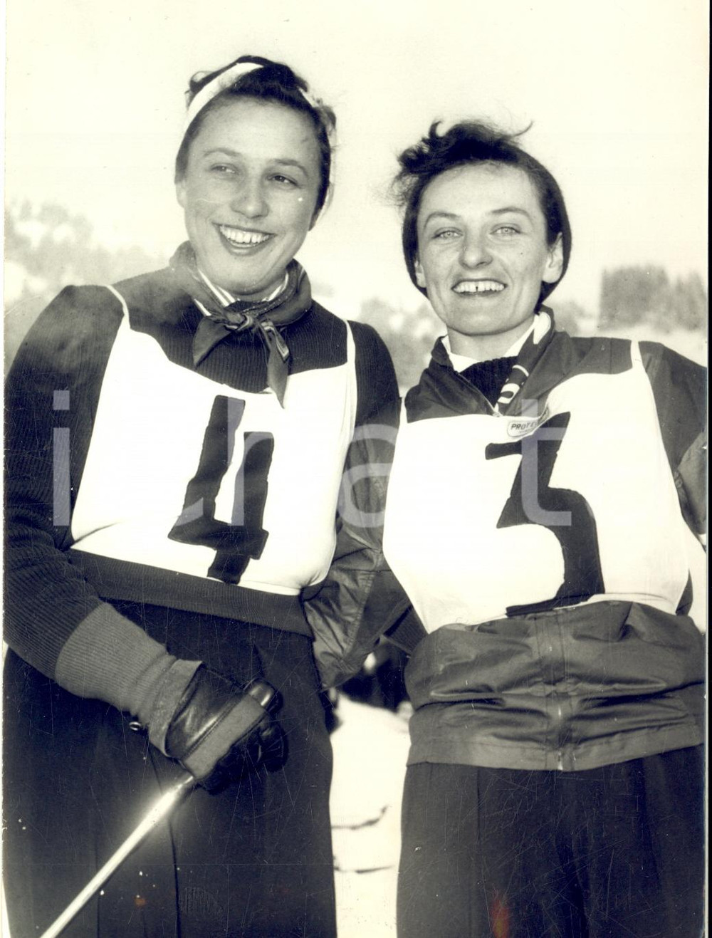 1954 GRINDELWALD - SCI Femminile SLALOM - Ossi REICHERT Trude KLECKER Foto