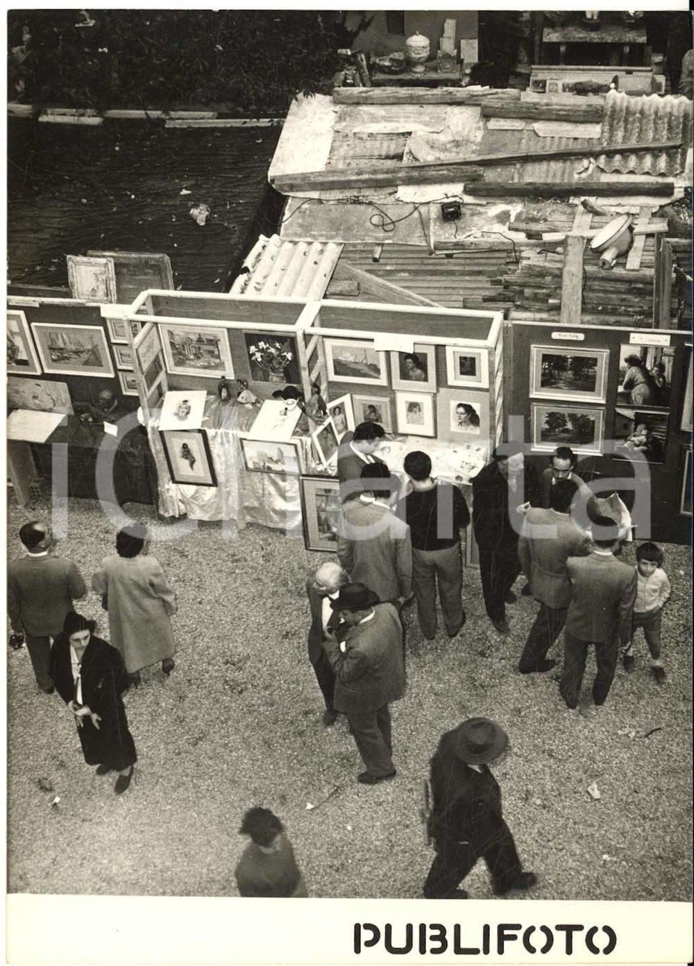 1954 ROMA Via MARGUTTA - Inaugurazione mostra "Ottobrata Marguttiana" - Foto