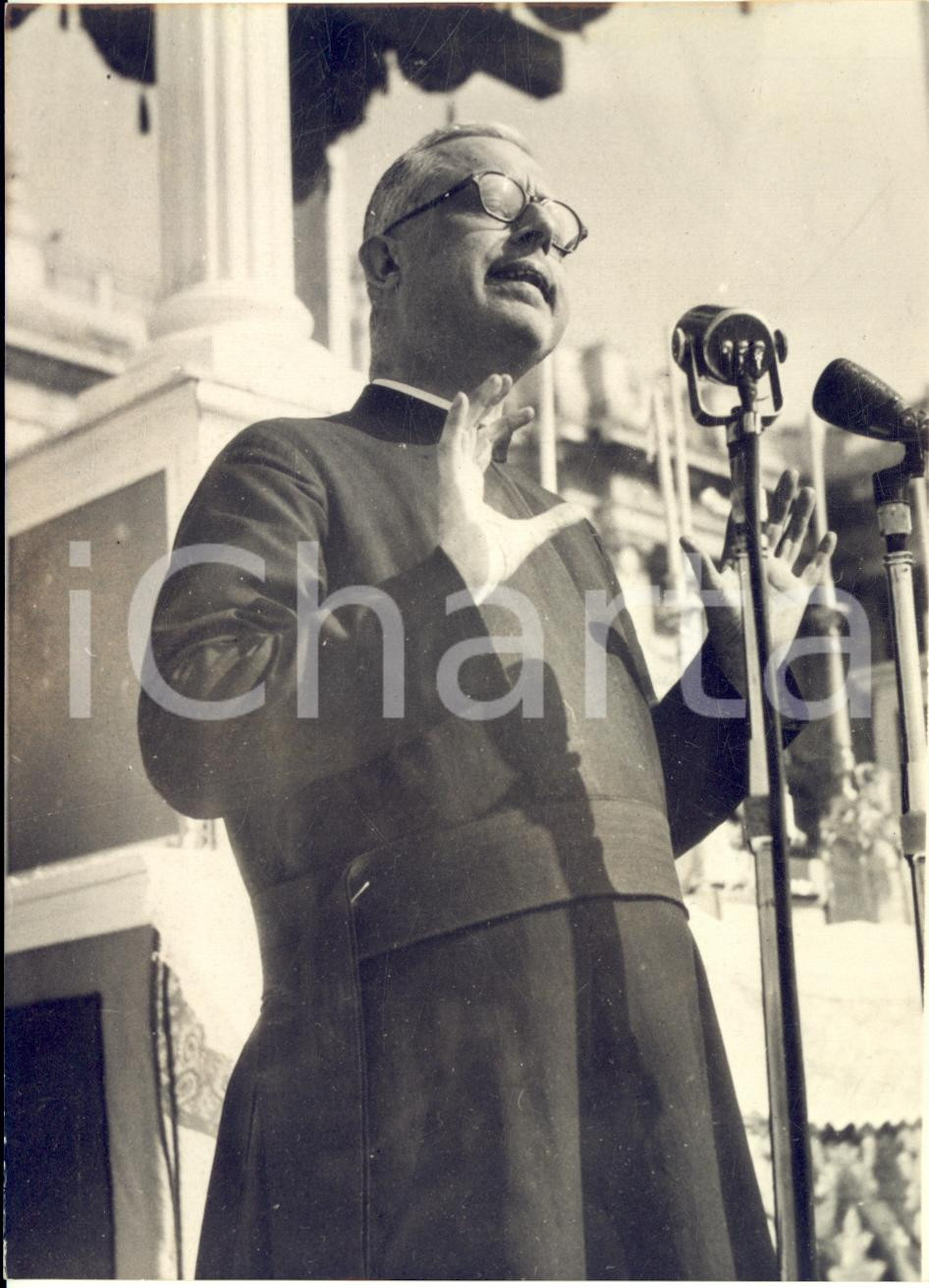 1953 MADRID Padre Riccardo LOMBARDI predica in Plaza de la Armería - Foto