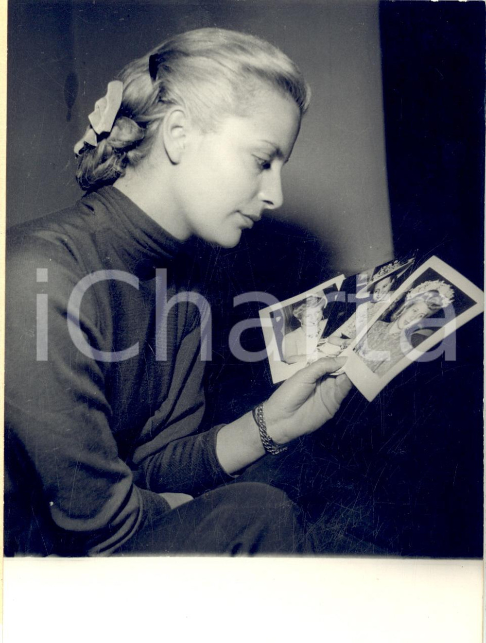 1953 CINEMA Andrée DEBAR candidata per il ruolo di Evita Peron *Foto 12x16 cm