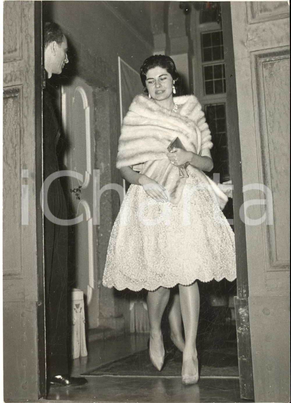 1959 ROMA Ex imperatrice SORAYA a un ricevimento in casa Rudy Crespi *Foto