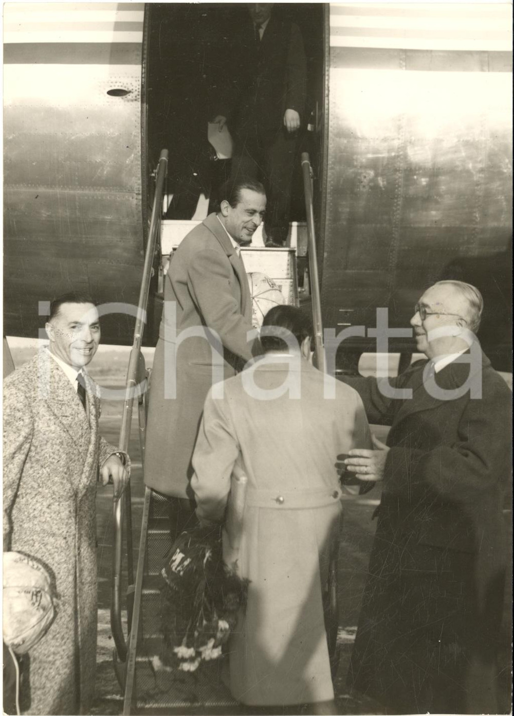 1953 MILANO MALPENSA Partenza Ezio SELVA Mario VERGA Achille CASTOLDI *Foto