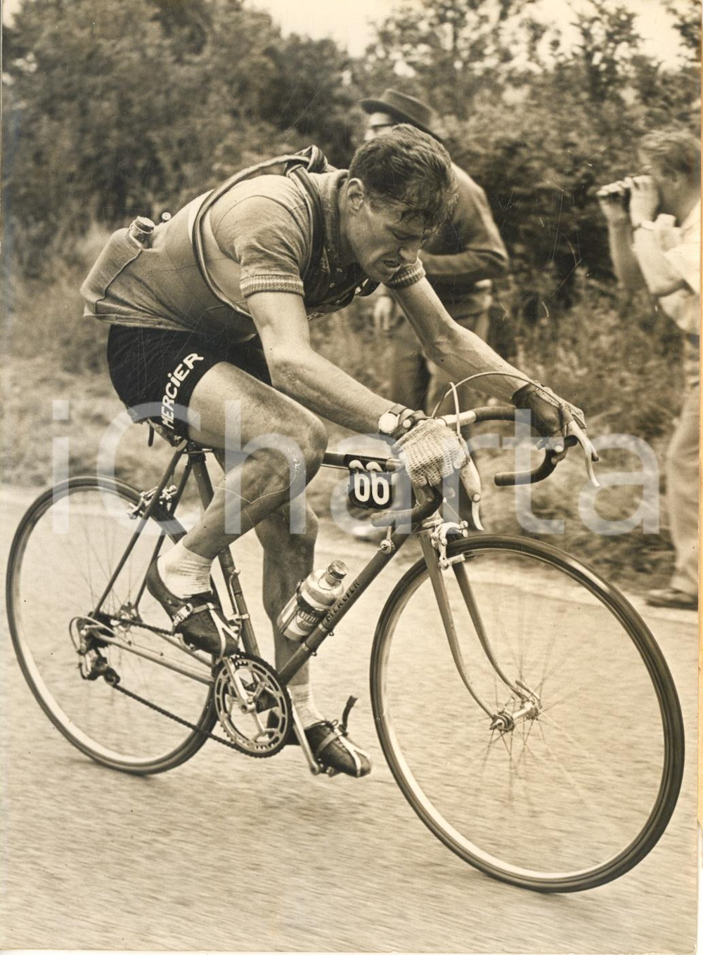 1953 CICLISMO TOUR DE FRANCE Nello LAUREDI in gara sotto sforzo *Foto 13x18